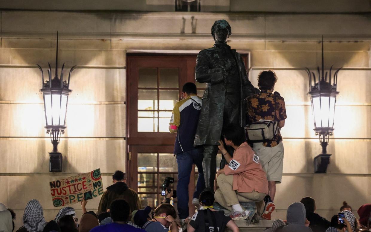 Columbia students have barricaded themselves inside a campus building