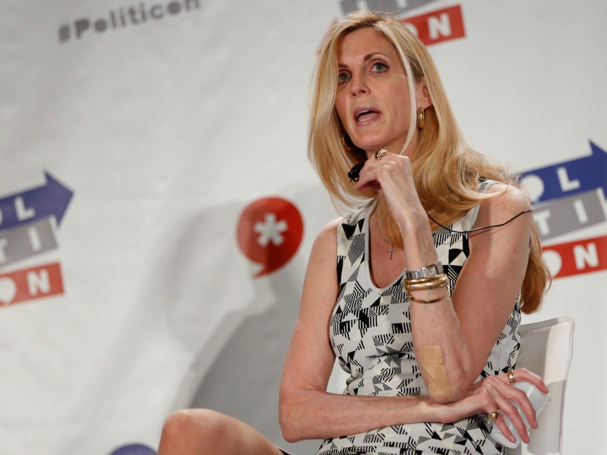 Political commentator Ann Coulter speaks during the "Politicon" convention in Pasadena, California, U.S. June 25, 2016: REUTERS/Patrick T. Fallon