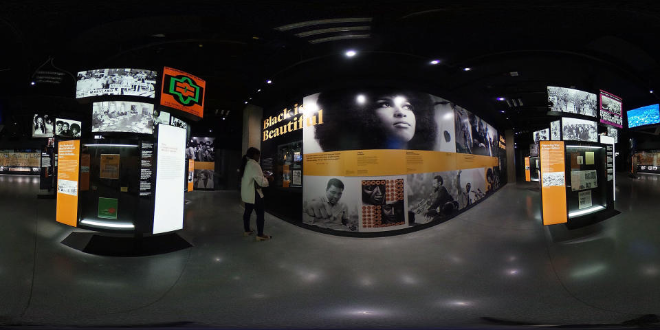 A panoramic view of the exhibits inside The National Museum Of African American History and Culture.
