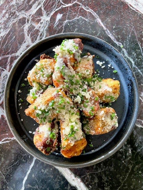 Japanese Sweet Potatoes with Creamy Italian Dressing