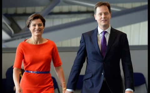 Nick Clegg and his wife Miriam Gonzalez Durantez - Credit: Andrew Parsons / i-Images