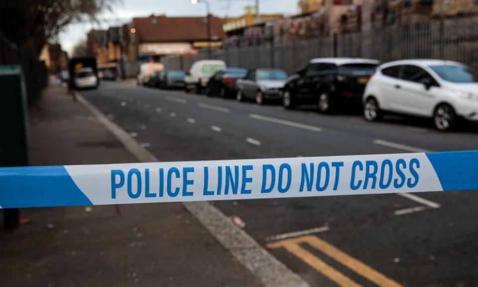 'Police line do not cross' tape at Waltham Forest scene