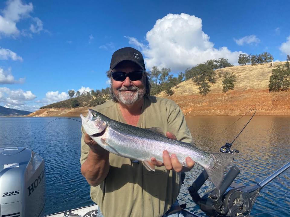 Tom Tobin landed this shiny holdover rainbow trout while trolling with Monte Smith of Gold Country Sportfishing on November 7.