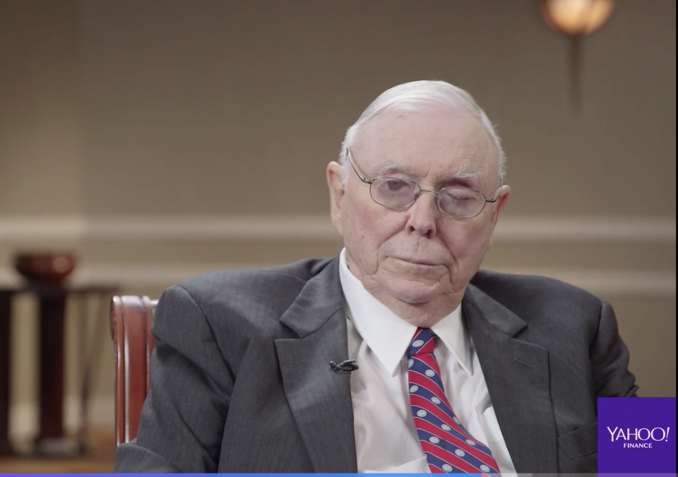 Berkshire Hathaway vice chairman Charlie Munger speaks to Yahoo Finance on May 6, 2018.