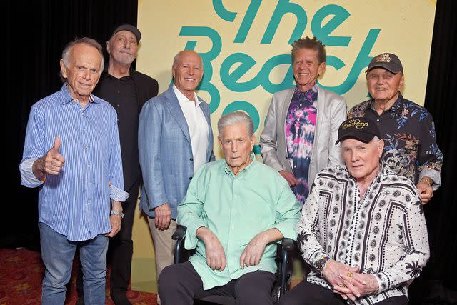 <p>Alberto E. Rodriguez/Getty Images</p> LOS ANGELES, CALIFORNIA - MAY 21: (L-R) Al Jardine, David Marks, Frank Marshall, Brian Wilson, Blondie Chaplin, Mike Love and Bruce Johnston attend the world premiere of Disney+ documentary "The Beach Boys" at the TLC Chinese Theatre in Hollywood, California on May 21, 2024. (Photo by Alberto E. Rodriguez/Getty Images for Disney)