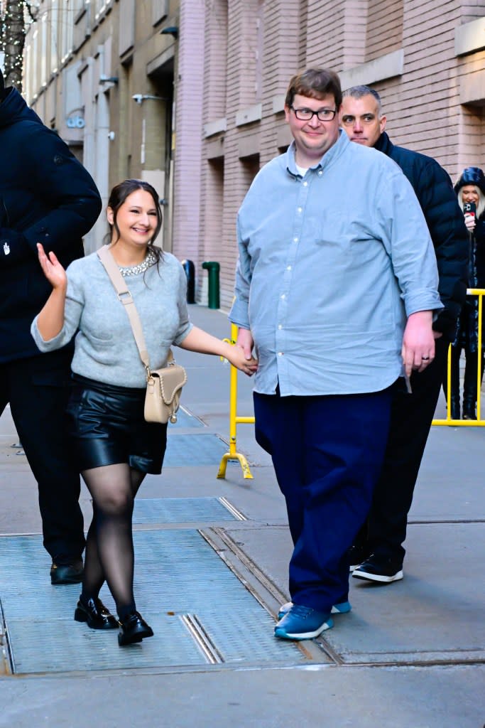 Gypsy Rose Blanchard and husband Ryan Anderson in happier times in midtown Manhattan in January. GC Images