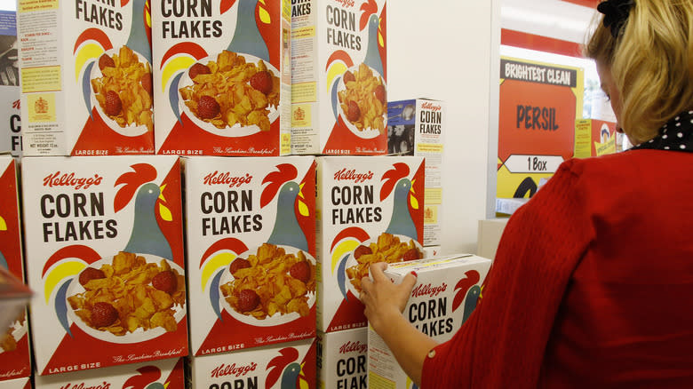 boxes of corn flakes