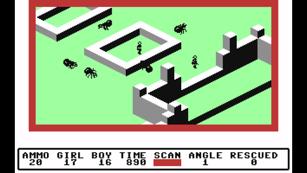 <p> Probably the worlds first isometric 3D home computer game (and this at a time when few coin-ops dared to toy with such an ambitious graphical technique), Ant Attack remains a game sadly known to few US-based gamers by dint of its initial appearance on the Sinclair ZX Spectrum. A shame, as author Sandy Whites revolutionary Softsolid 3D technique was put to great use in a game populated with giant ants, grenades, and equal opportunities players either had to rescue a man or woman depending on the gender they'd chosen for their own hero character. </p>