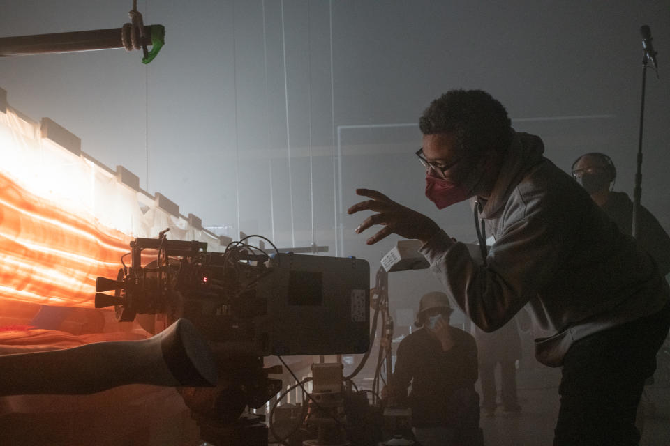 Jordan Peele behind the camera on the set of 'Nope'<span class="copyright">Courtesy of Universal Pictures</span>