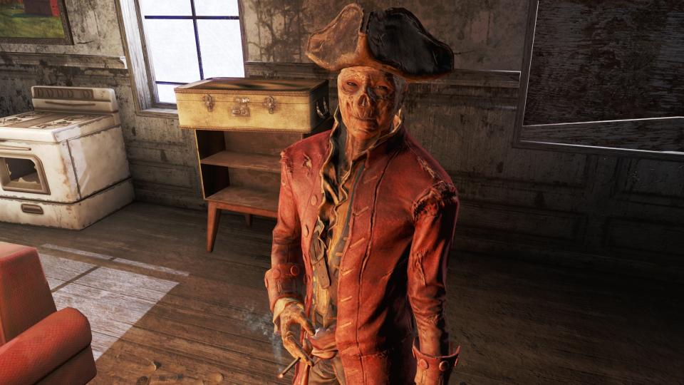 Fallout 4 - Mayor Hancock smokes a cigarette in the Old Statehouse