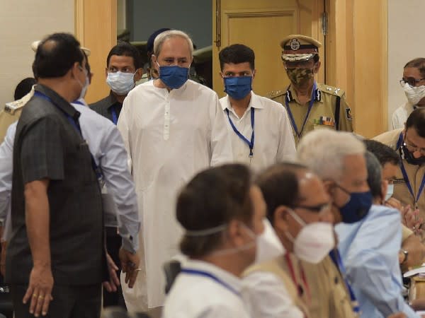 Odisha CM Naveen Patnaik during the LWE review meeting in Delhi on Sunday.