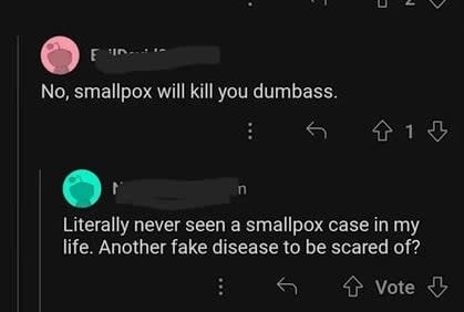 "Literally never seen a smallpox case in my life."