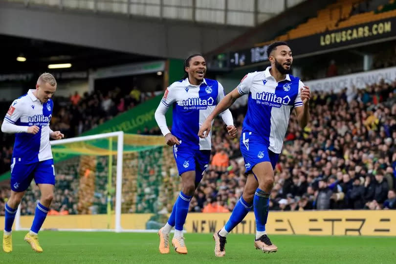 Grant Ward celebrates his equaliser for Bristol Rovers against Norwich City -Credit:Stephen Pond/Getty Images