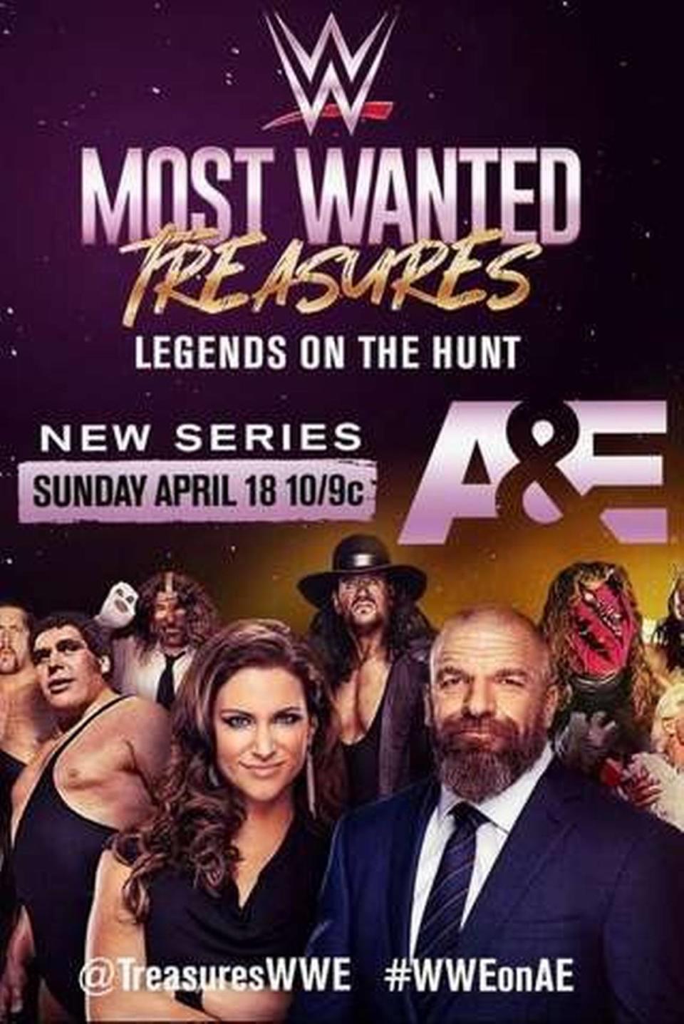 “WWE’s Most Wanted Treasures” with AJ Francis takes viewers on a journey to find some of WWE’s most iconic, lost memorabilia, and that journey begins April 18 on A&E.