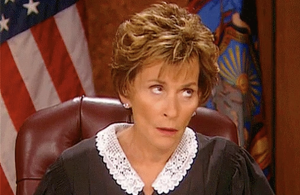 Judge Judy rolling her eyes