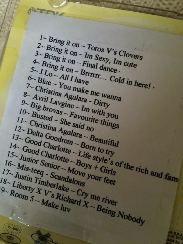 a CD track list