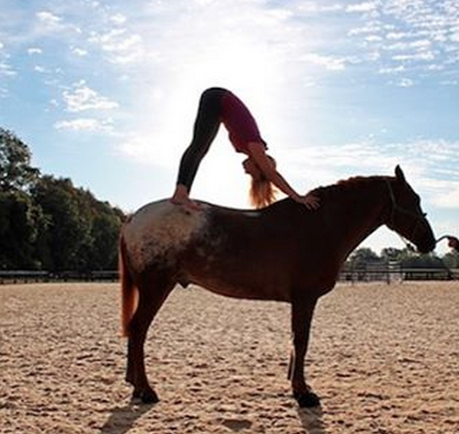 On a horse