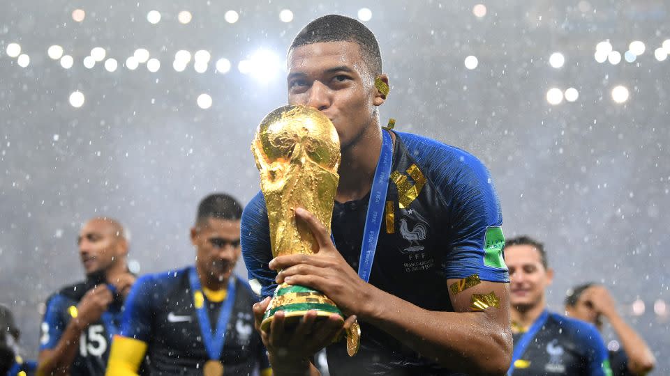 Mbappé won the World Cup with France in 2018. - Matthias Hangst/Getty Images