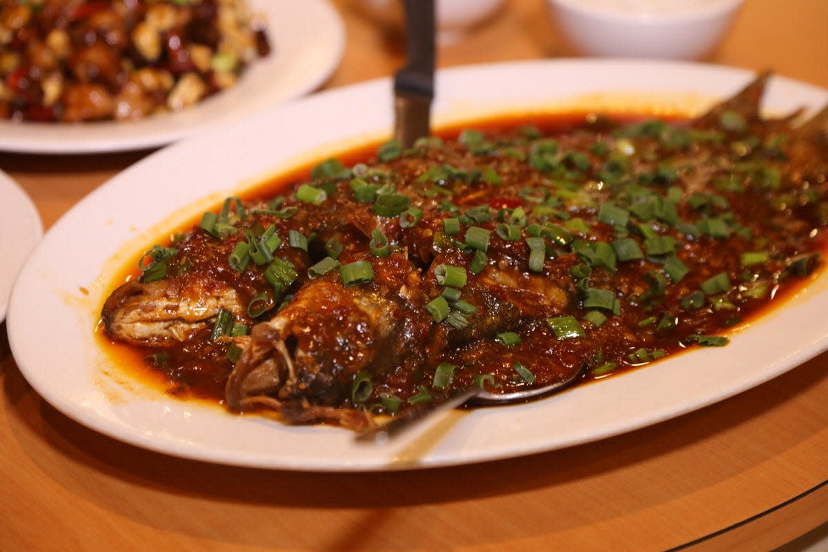 Whole Fish with Cheng Du hot bean paste and chili sauce at Cheng Du 23.