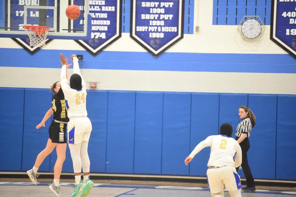 Universal Audenried's Shayla Smith scored 41 points against Delone Catholic in a PIAA Class 4A quarterfinal Saturday. Universal Audenried beat Delone Catholic, 79-53, at Garden Spot Saturday, March 16, 2024.