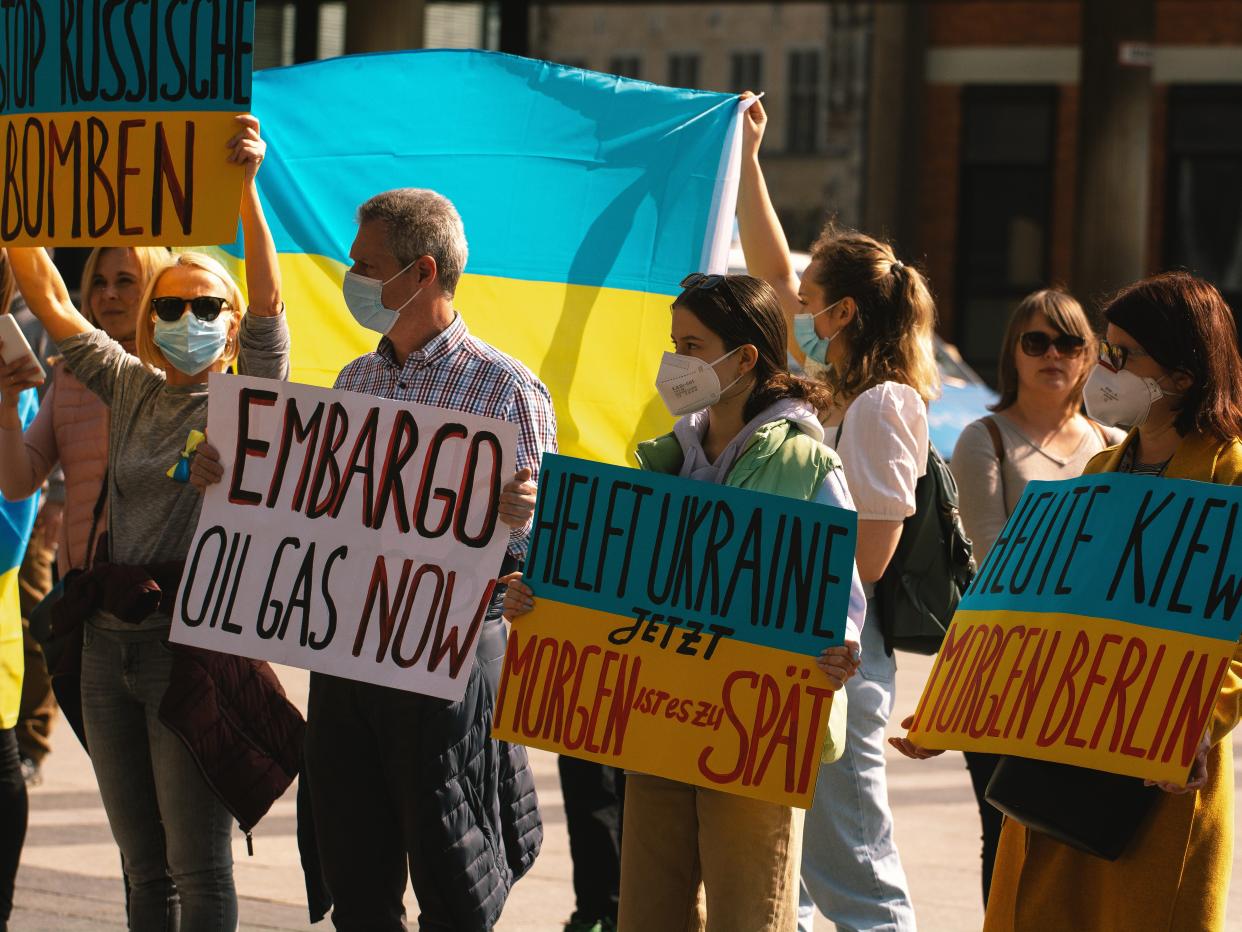 A protest against the Ukraine war in Cologne, Germany.