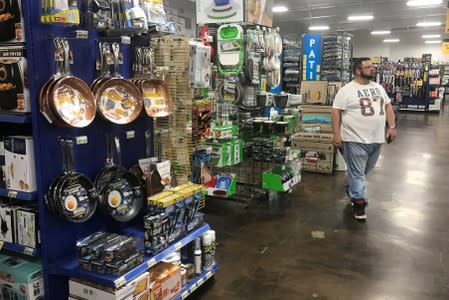 A man shops at a store thats sells parts and accessories for Recreational Vehicles (RVs) in Orlando