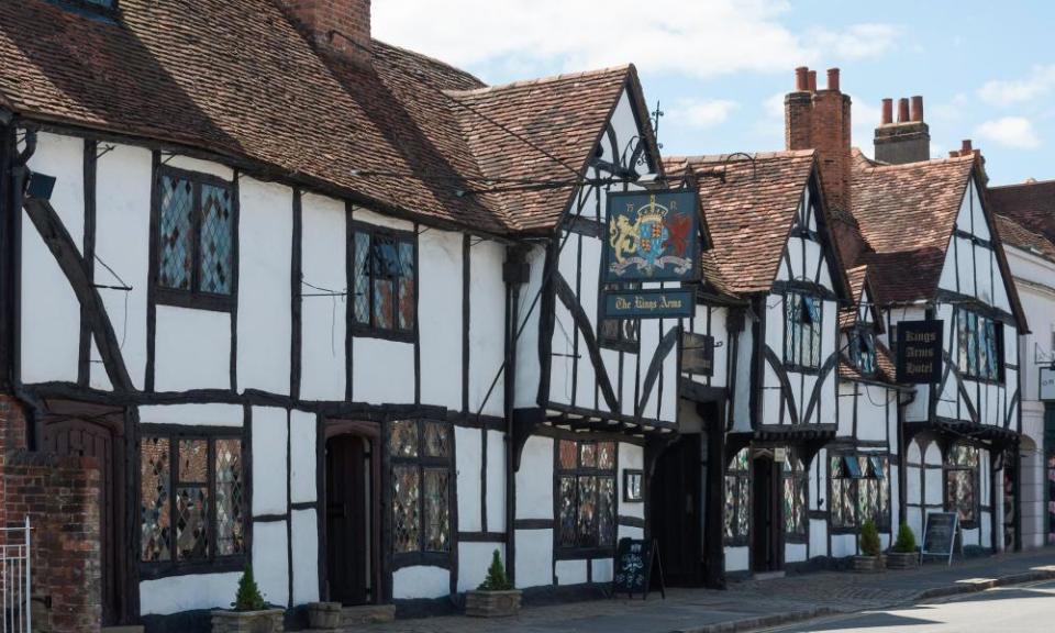 The 15th century Kings Arms, whose exterior is so warped it looks like a reflection of itself in water.