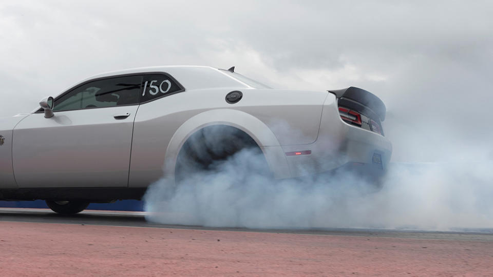 The rear wheel of the 2023 Dodge Challenger SRT Hellcat Demon 170