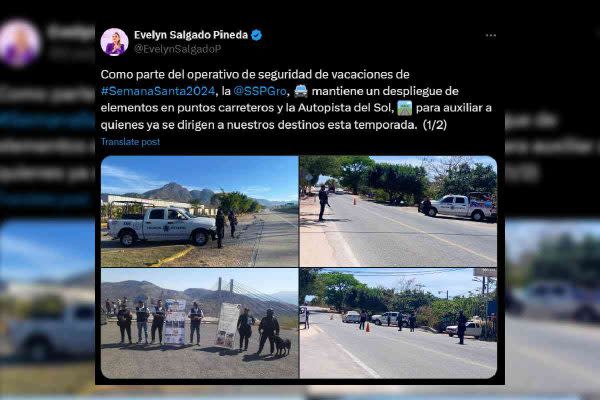 Evelyn Salgado, gobernadora de Guerrero, tampoco emitió su postura sobre el incendio de una unidad del transporte urbano en Acapulco. Foto: X