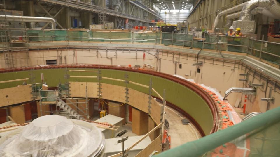 A turbine under construction at the Site C dam project.