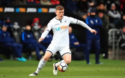 Alfie Mawson of Swansea City during the Emirates FA Cup Quarter Final match between Swansea City and Tottenham Hotspur - Credit: OFFSIDE