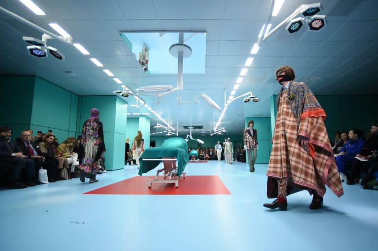 Operating tables were on the runway at Gucci's show as Milan Fashion Week kicked off