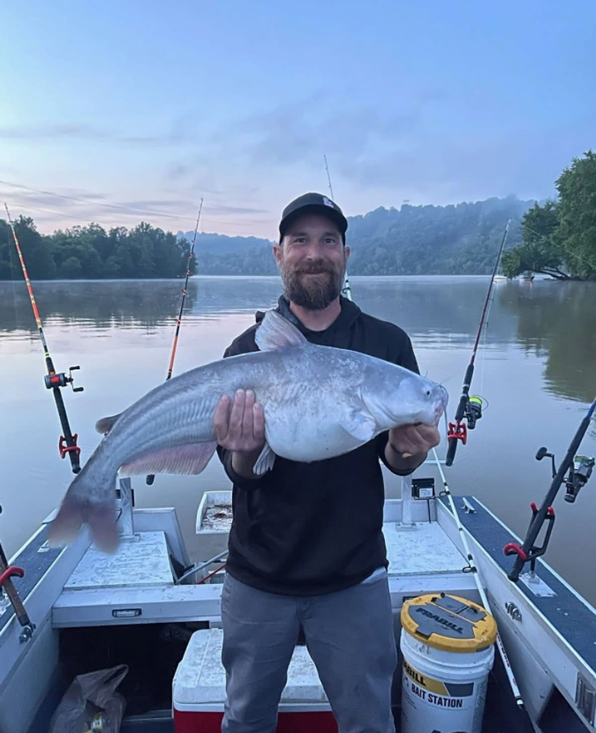 The two men were out fishing on the Ohio River when they caught the catfish with an unusually big stomach. Source: Fox 59