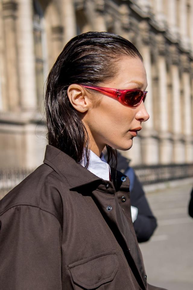 Bella Hadid Red Shorts Louis Vuitton Show in Paris