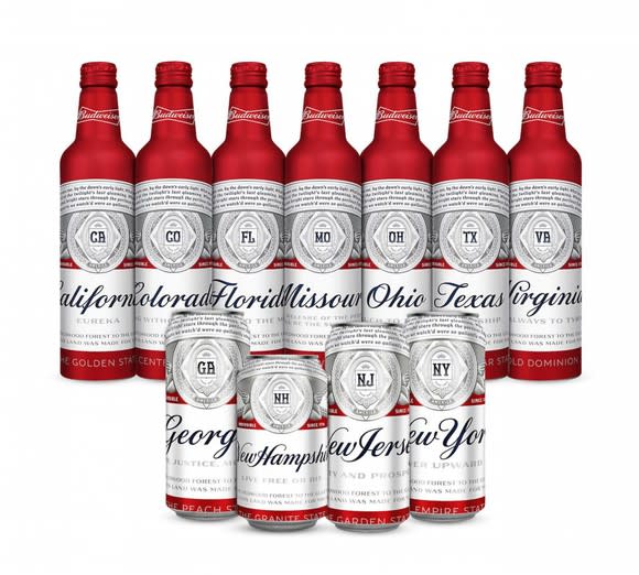 Budweiser beer bottles