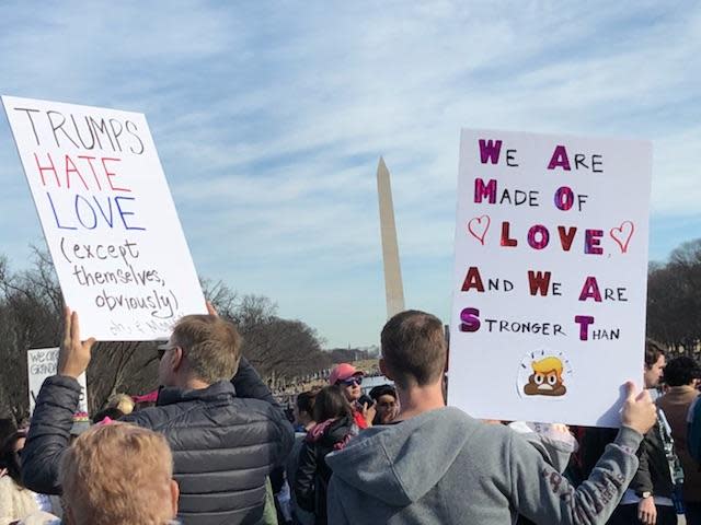 In front of the Washington Monument (Photo: Garance-Franke-Ruta/Yahoo News)