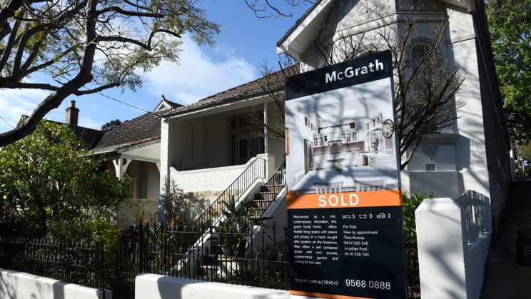 A residential property for sale in Sydney on Wednesday, Sept. 23, 2015. According to a new CoreLogic RP Data report, the Sydney housing market is at or slightly past its peak with the rate of growth likely to start to slow. A significant stimulus of low mortgage bank lending rates is expected to ensure that home values continue to rise albeit at a more moderate pace. (AAP Image/Paul Miller) NO ARCHIVING