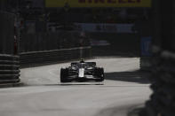 AlphaTauri driver Yuki Tsunoda of Japan steers his car during the second free practice at the Monaco racetrack, in Monaco, Friday, May 27, 2022. The Formula one race will be held on Sunday. (AP Photo/Daniel Cole)