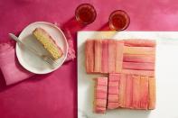 <p>This rhubarb and almond cake is perfectly pink for Valentine's Day. You definitely won't be able to have just one slice.</p><p><em><a href="https://www.womansday.com/food-recipes/food-drinks/a19810598/rhubarb-and-almond-upside-down-cake-recipe/" rel="nofollow noopener" target="_blank" data-ylk="slk:Get the Rhubarb and Almond Upside-Down Cake recipe.;elm:context_link;itc:0;sec:content-canvas" class="link ">Get the Rhubarb and Almond Upside-Down Cake recipe.</a></em></p>