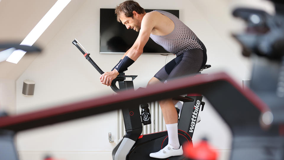 People using the Wattbike Atom exercise bike