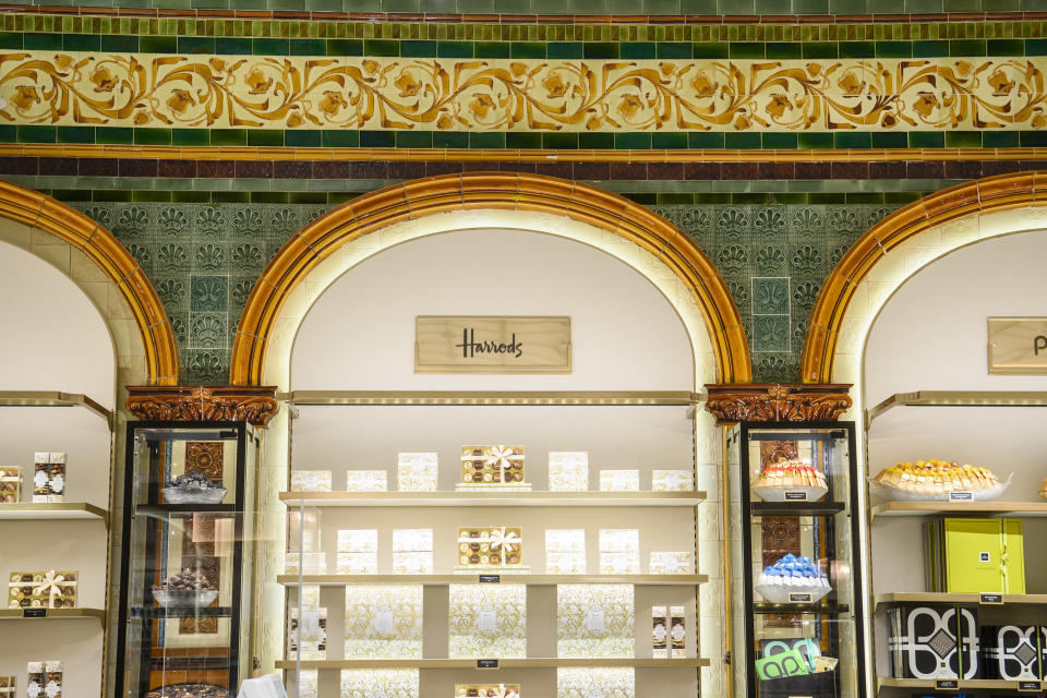 Interior detail of the Harrods Chocolate Hall, which was reopened a year ago after renovation.