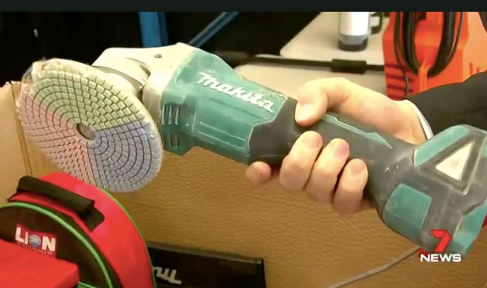 A Makita power tool gets left behind. Source: 7 News