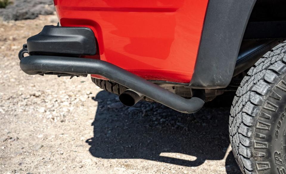 <p>A new, AEV-designed steel rear bumper protect the Bison's tail and pairs nicely with the burly front bumper. </p>