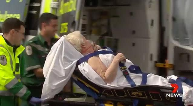 Firefighters freed the victim before she was taken to the Royal Adelaide Hospital. Photo: 7 News