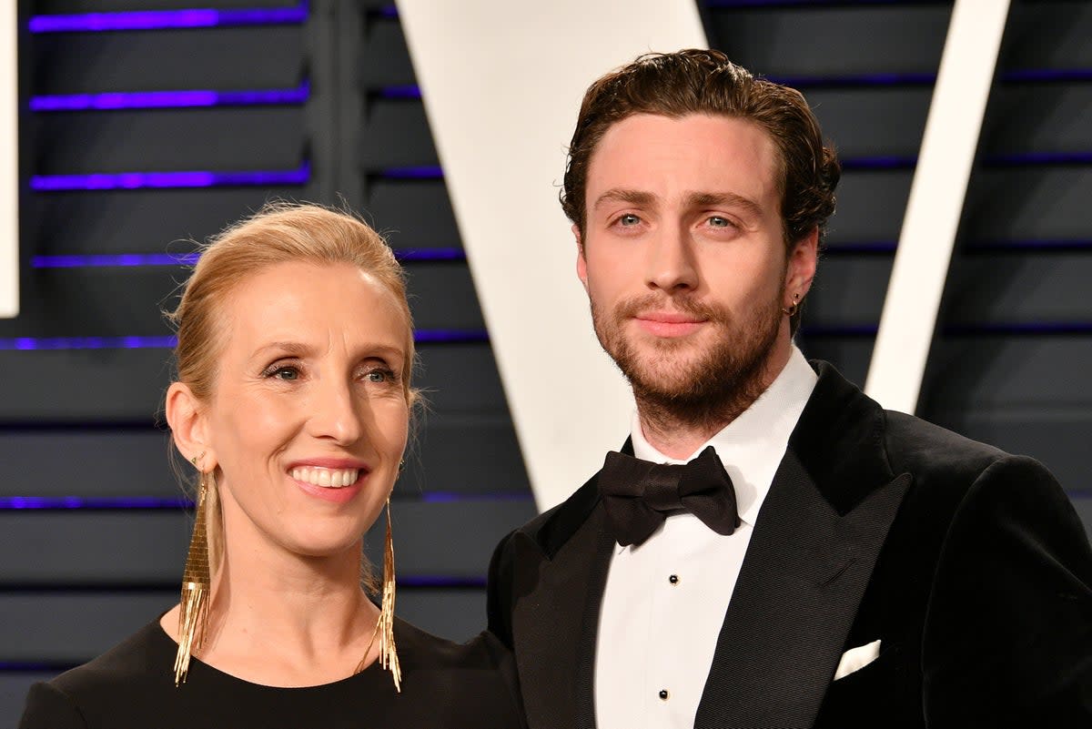 Sam and Aaron Taylor-Johnson attend the Vanity Fair Oscar Party in 2019 (Getty Images)