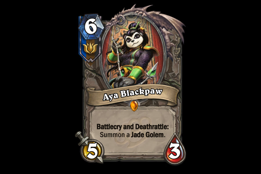 <p>Two Golem buffs for the price of one doesn't seem like the worst thing in the world, but it remains to be seen if the relatively squishy body of Aya Blackpaw will turn off competitive Hearthstone deck builders. </p>