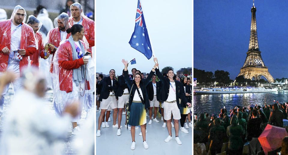 Athletes and spectators, pictured here during the opening ceremony of the Paris Olympics.