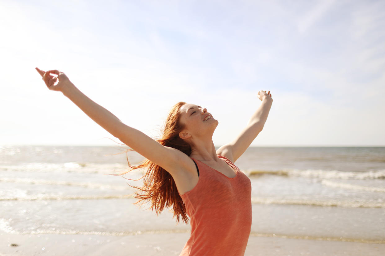 Portrait of a young woman on the beach