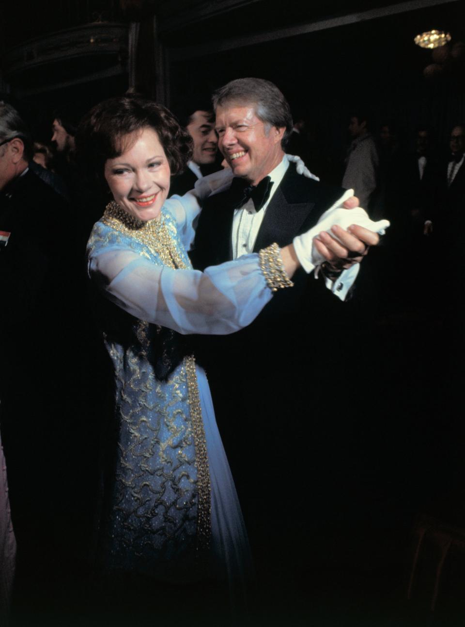 Rosalynn Carter wore an off-the-rack Mary Matise for Jimmae dress in 1977Bettmann Archive