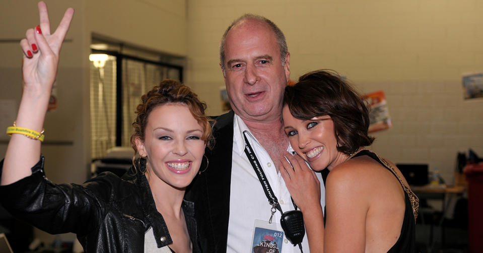 Michael Gudinski and Kylie and Dannii Minogue